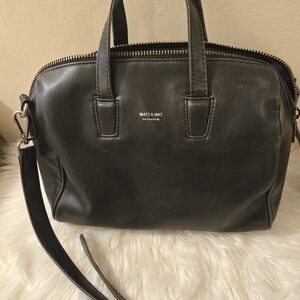 Matt & Nat Live Beautifully Black Vegan Leather Satchel